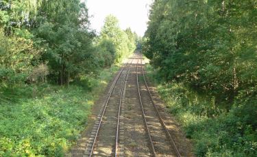 Widok na linię kolejową (Kolce) którą ganiano więźniów (Fot. krystian) Widok na linię kolejową (Kolce) którą ganiano więźniów (Fot. krystian)