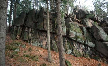 Granitowy mur skały Przedmoście Granitowy mur skały Przedmoście